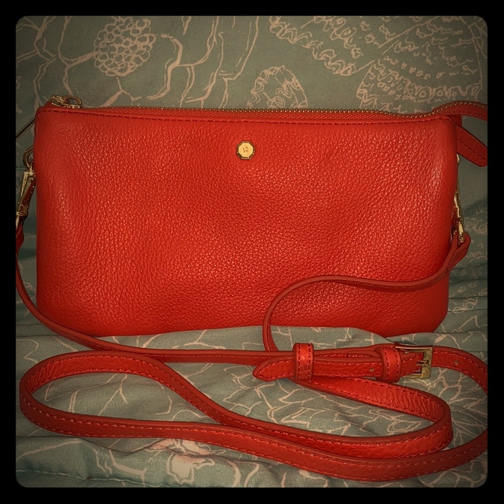 G.I.L.I. Leather crossbody in Persimmon